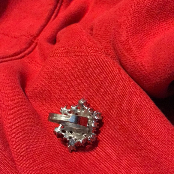 Pink color Rhinestone adjustable ring - Picture 3 of 3